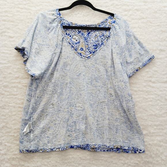 T-Shirt Size XXL Paisley Retro Mod Whimsycore Artsy Coastal Grandma Retro Y2K - Picture 8 of 11